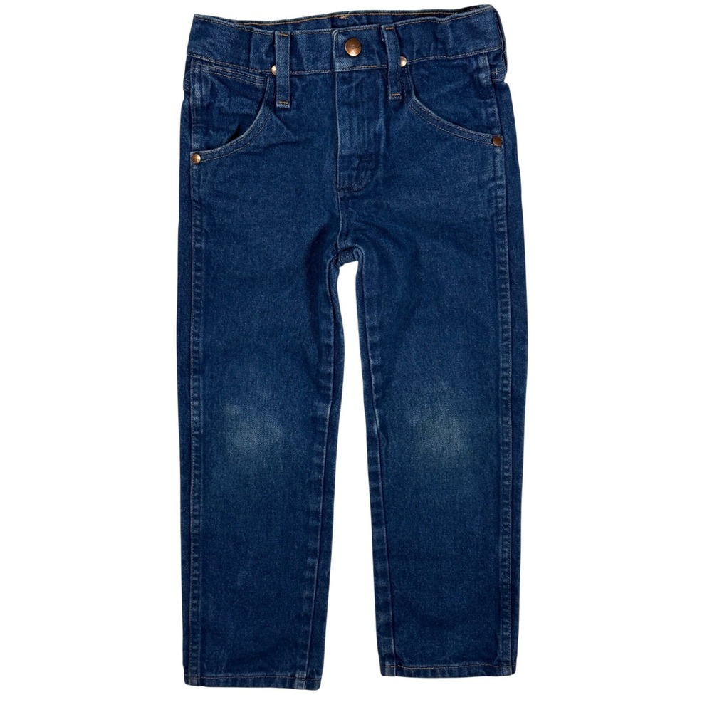 Wrangler Boys Blue Denim Jeans Size 6 Regular Straight Leg Classic Western